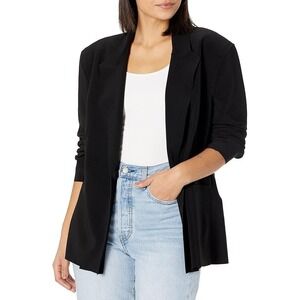 Norma Kamali Blazer Womens 14 Black Single Button Notched Lapel NK310803